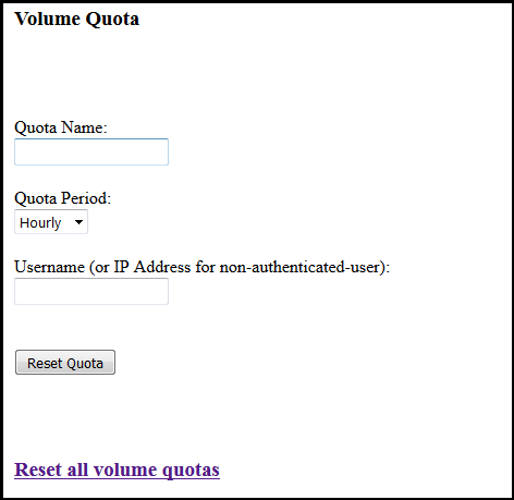 Volume Quota Reset