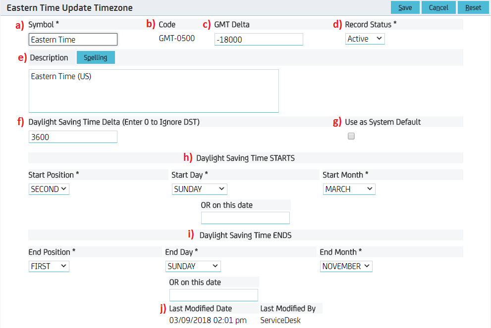 Service Desk Manager How To Create Or Edit A Timezone