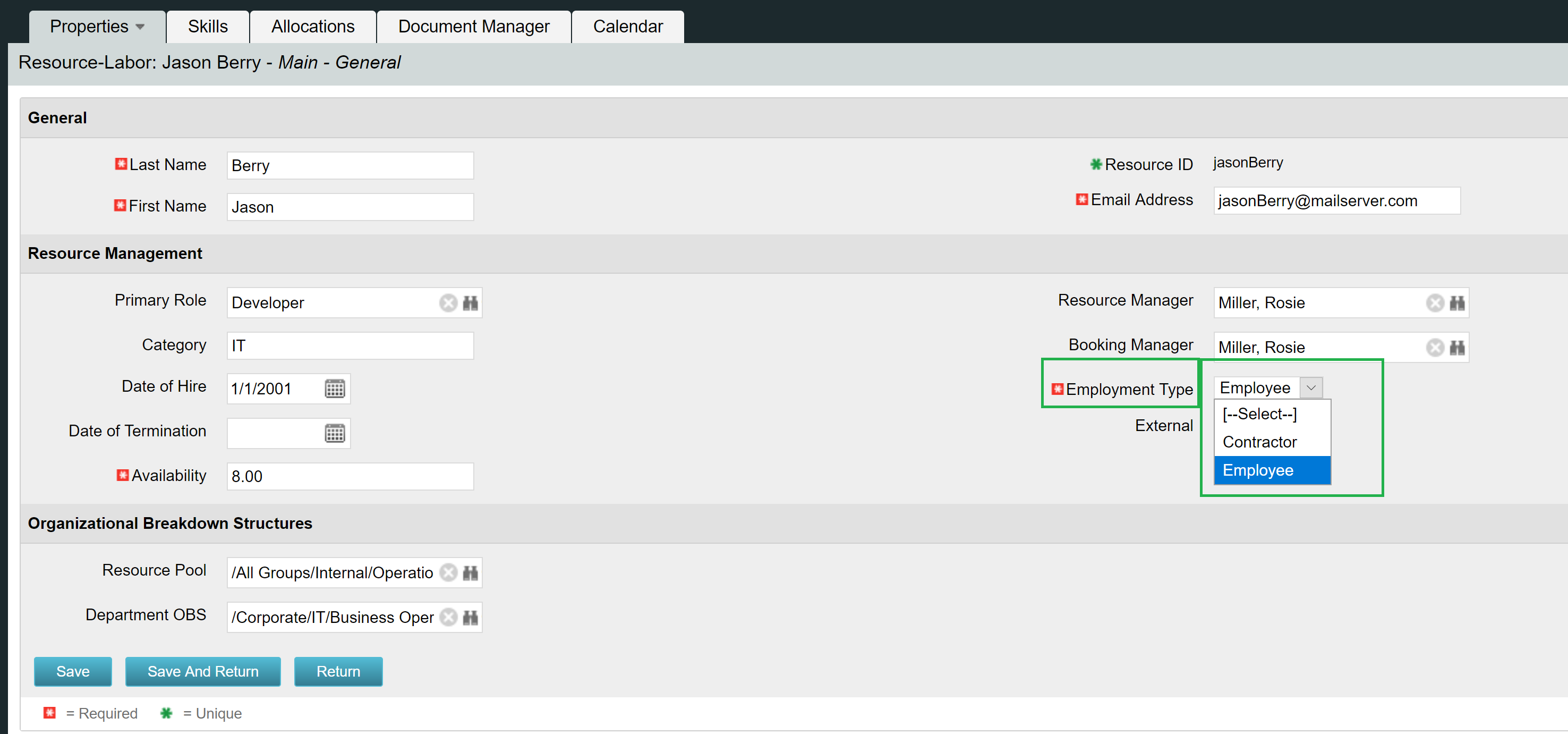 How To Add More Options To Employment Type Field For Resources 
