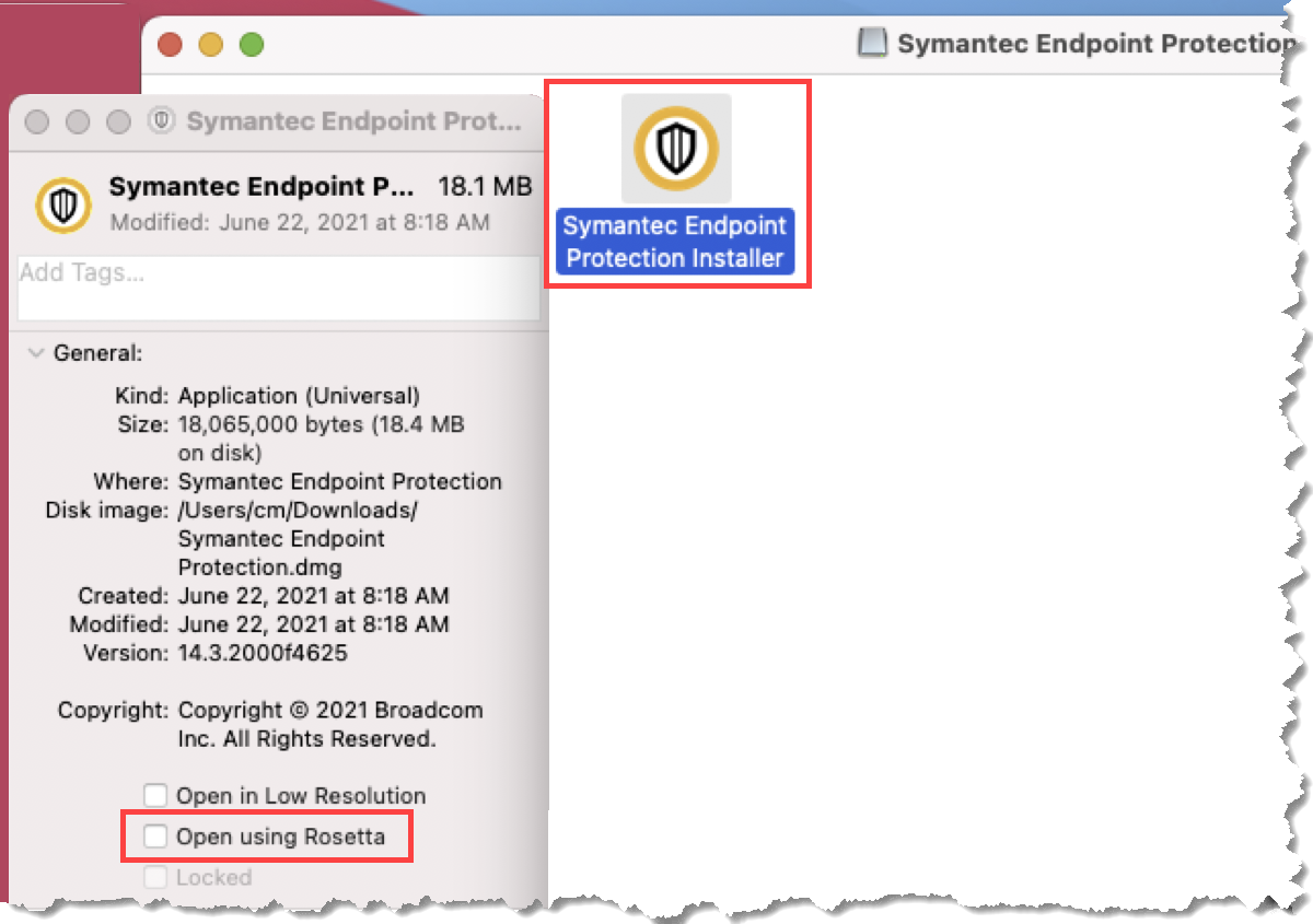 Rosetta may block the Mac client installation on Apple Silicon (M1) devices